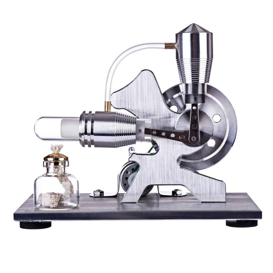 Stirling Engine Model Squirrel Design Single Cylinder Stirling Engine with Electricity LED Generator - enginediy