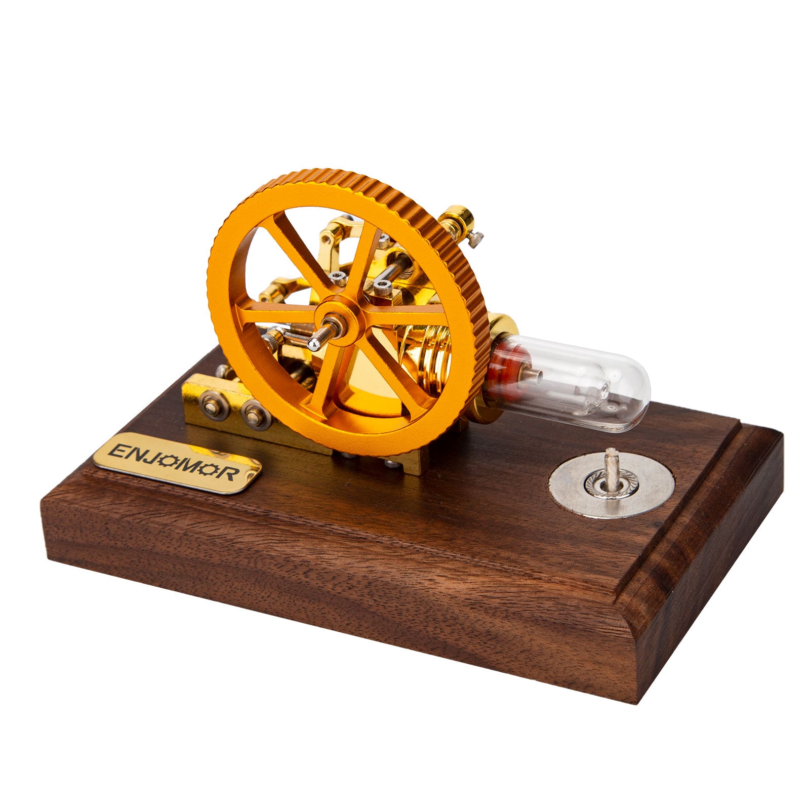 ENJOMOR Mini Beta Hot Air Stirling Engine Model External Combustion Engine Model Educational Toy