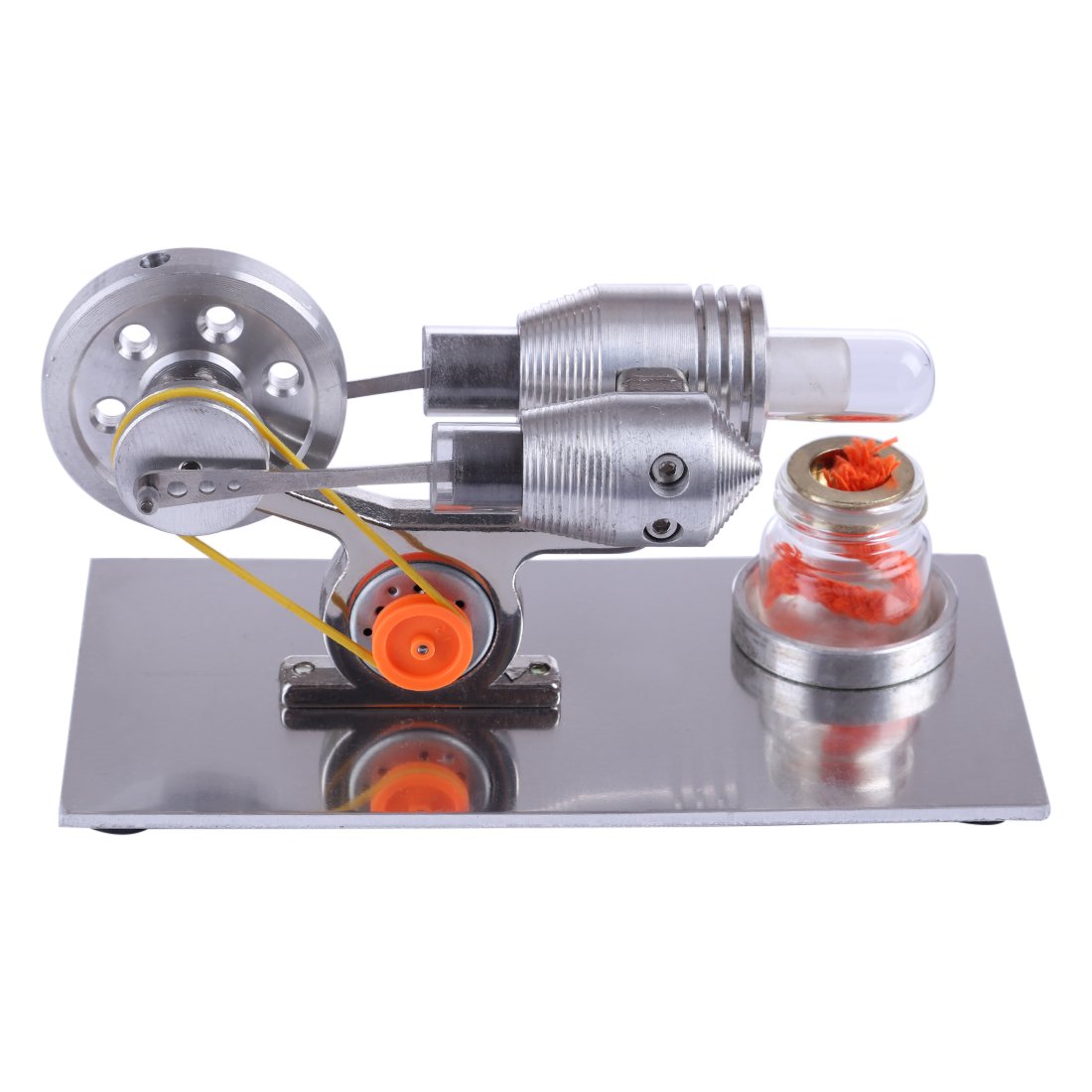 Stirling Engine Model with Electricity Generator - Light Up Colorful LED Enginediy - enginediy