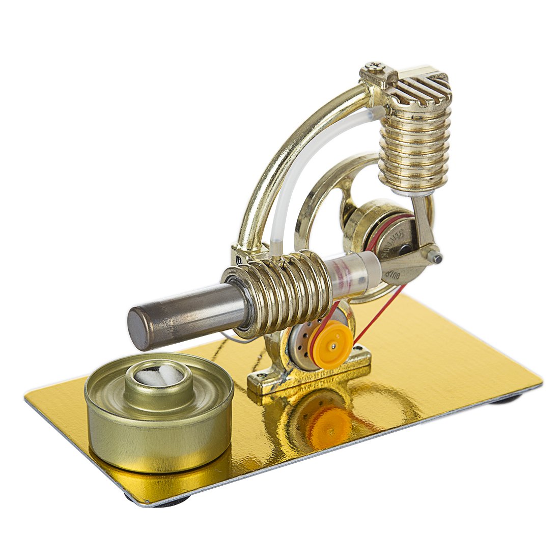 Stirling Engine L-Shape Single Cylinder Stirling Engine Generator Model with Big Bulb - enginediy