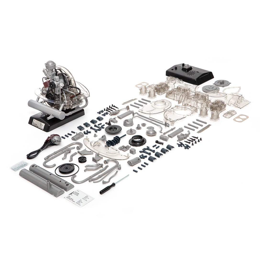 Franzis VW Flat-Four Engine Model Kit - Build Your Own 4 Cylinder Engine That Works - Volkswagen Beetle DIY Assembly Kit