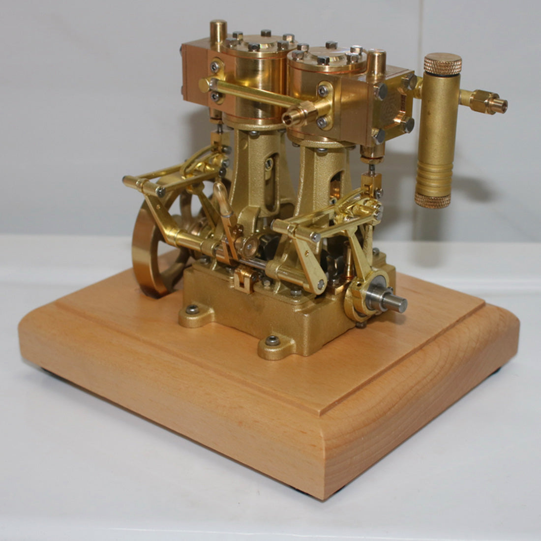 M30B 3.7CC Mini Retro Vertical Double-cylinder Reciprocating Double-acting Steam Engine Model Toys