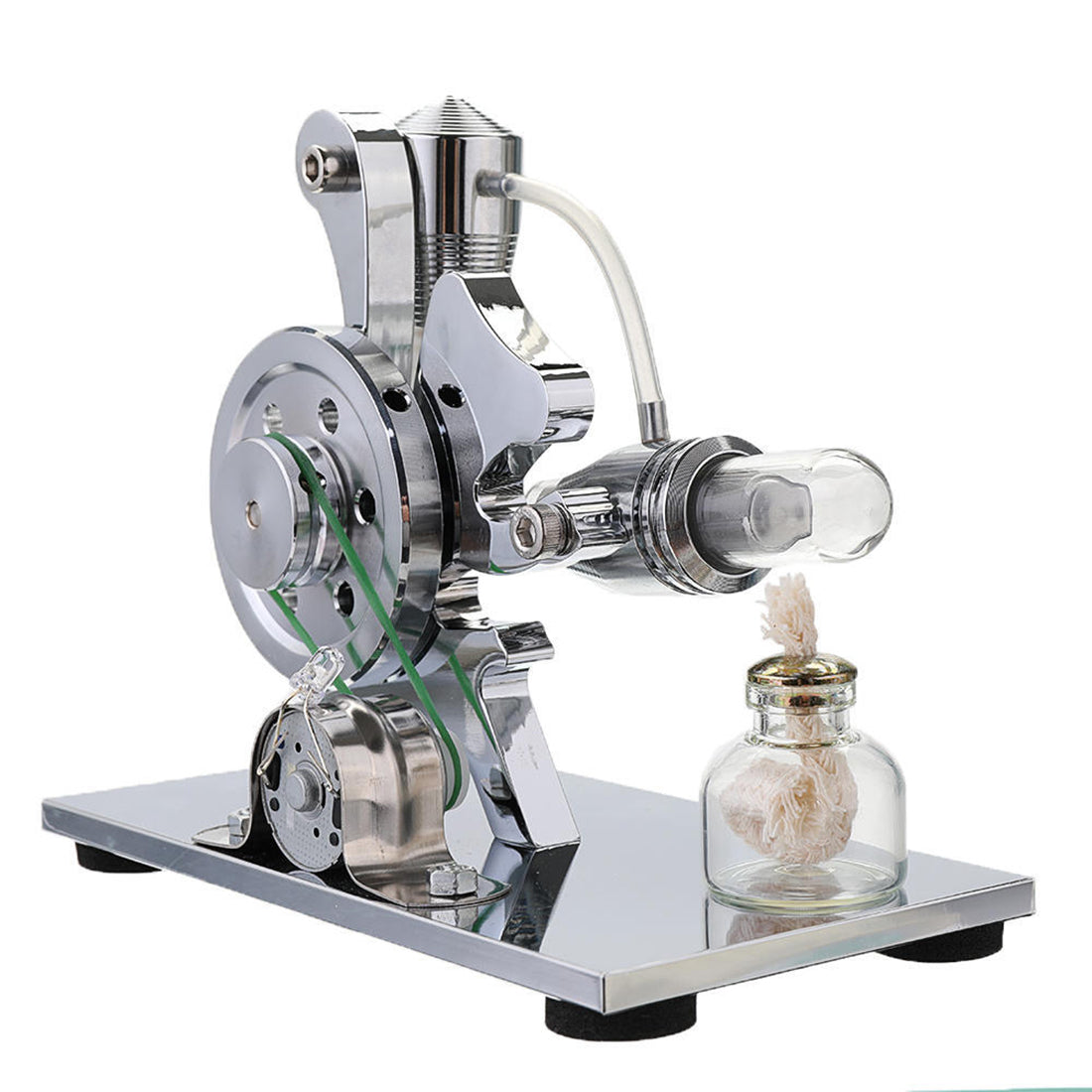 Single Cylinder Hot Air Stirling Engine Generator Engine Model with LED Squirrel Shaped Educational Model