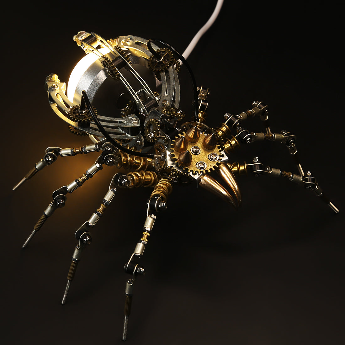 512PCS Metal DIY Assembly Toys Mechanical Spider with Lamp