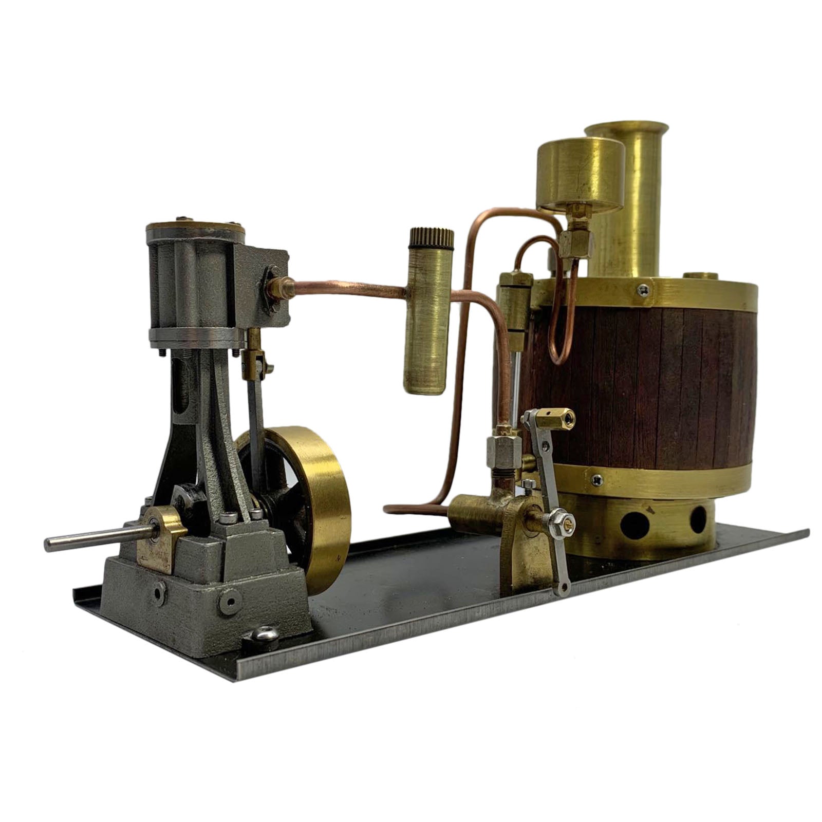 Mini Single-cylinder Steam Engine Set with Boiler for 50-100cm Model Ship - enginediy