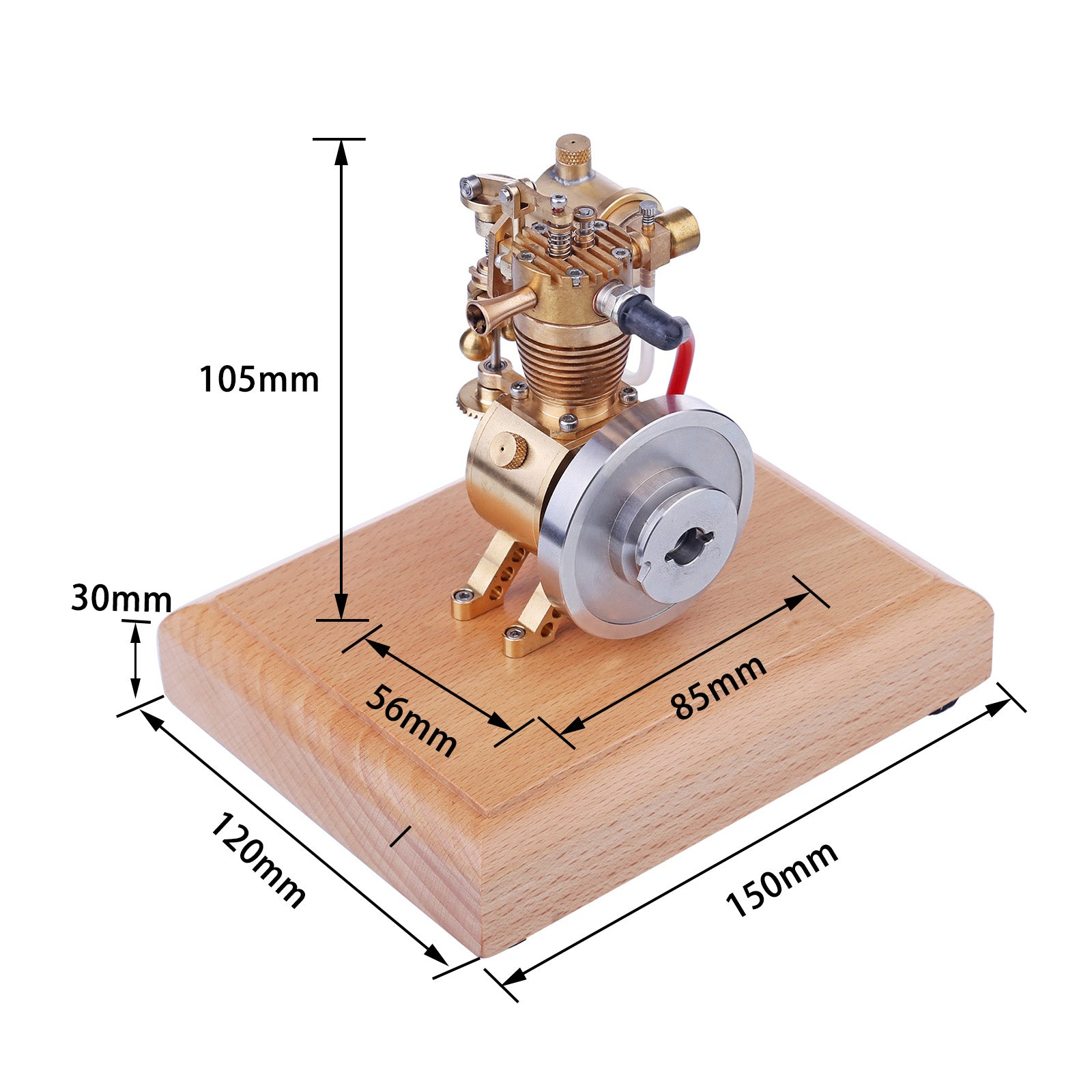 M19 1.6cc Mini SAM Hit and Miss 4 Stroke Vertical Gas Engine Internal Combustion Engine Model with Flying Ball Speed Limiter