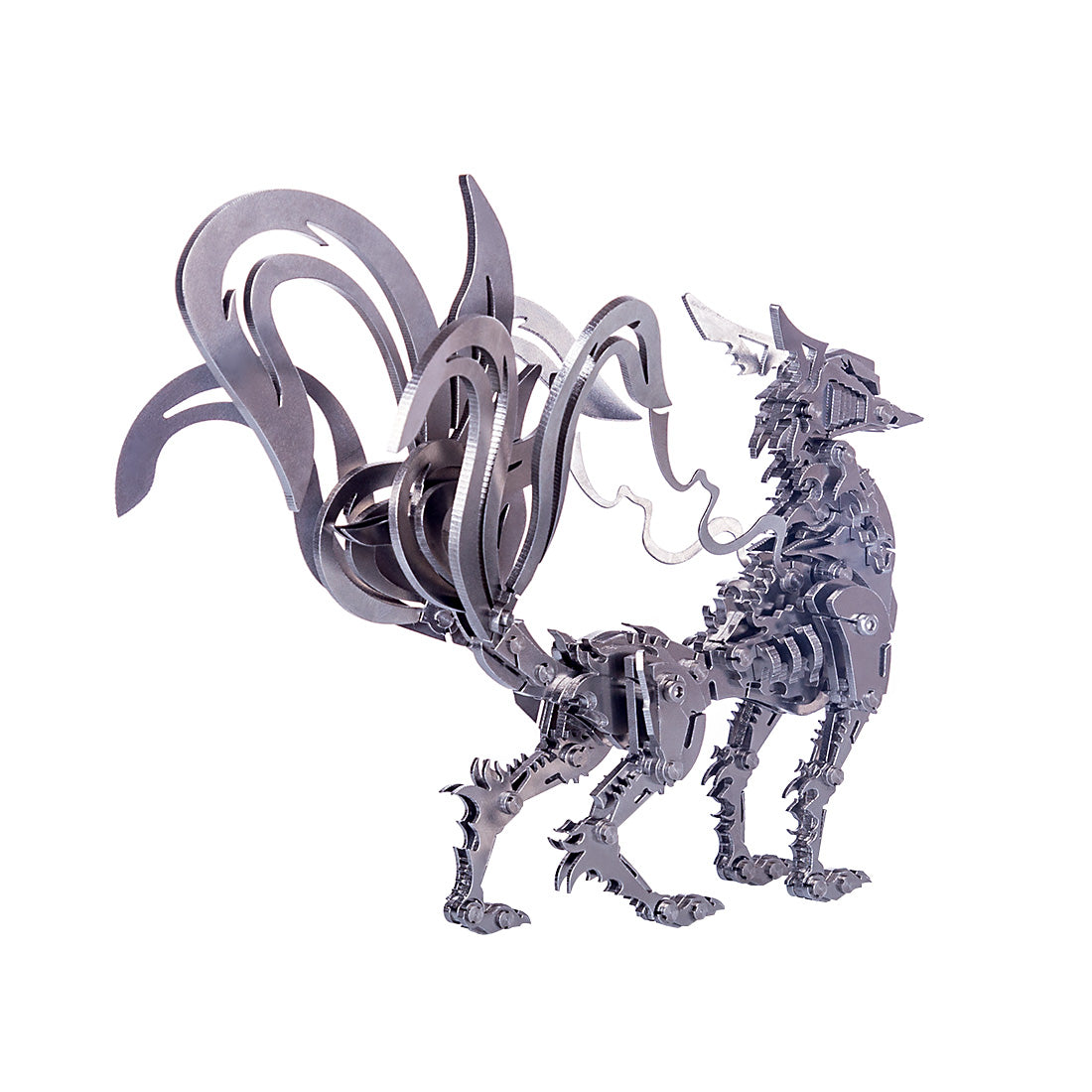 3D Puzzle Model Kit Mechanical Nine-tailed Fox Metal Games DIY Assembly Jigsaw Crafts Creative Gift - enginediy