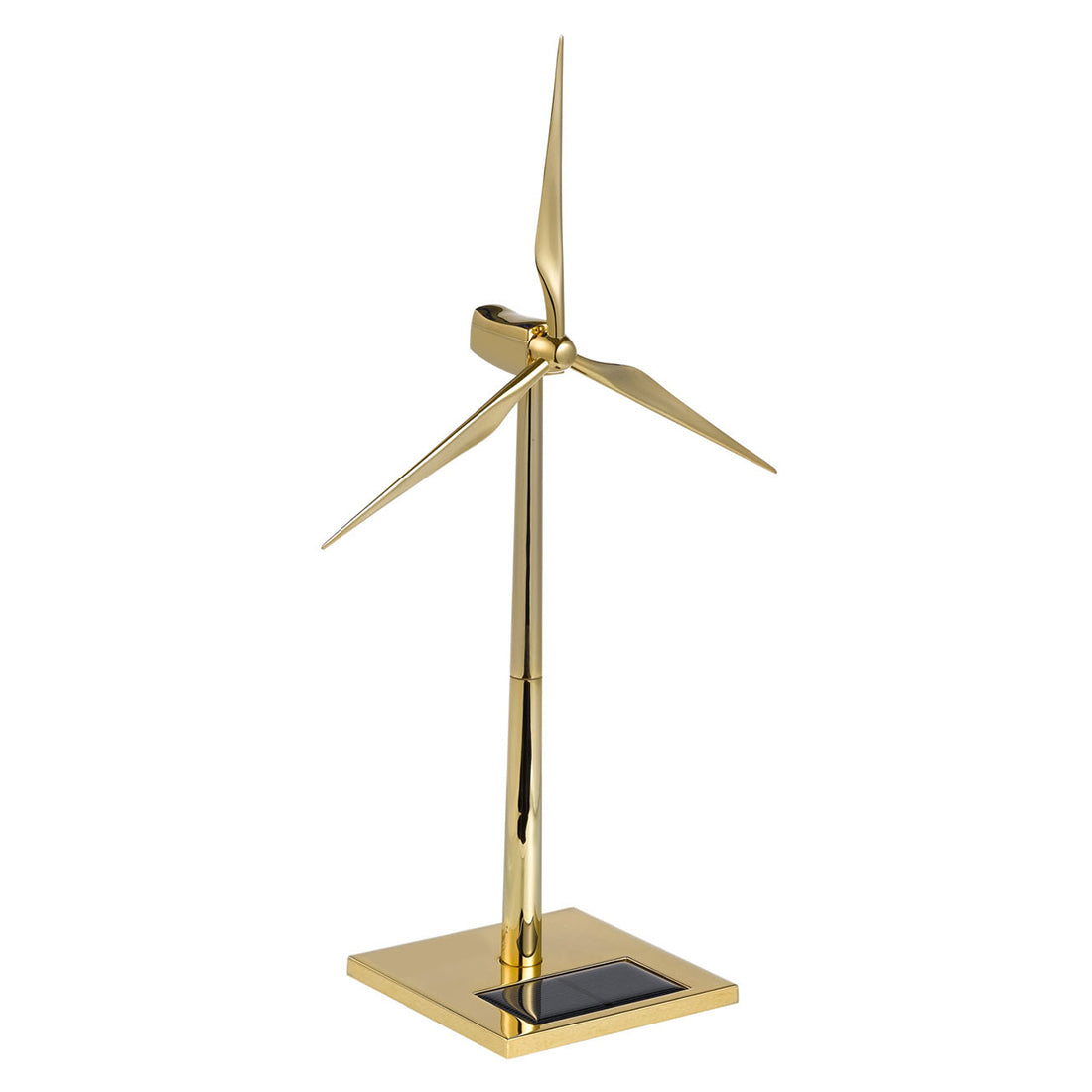 3D Metal Windmill Assembly Model Solar Powered Wind Turbine Model Golden