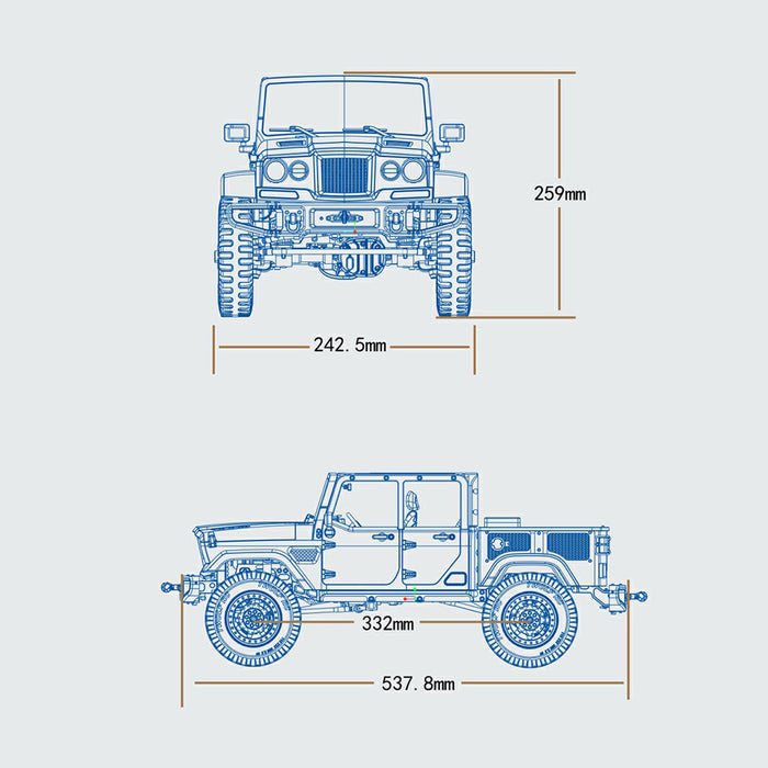 Single line drawing of tough 4x4 speed jeep Vector Image