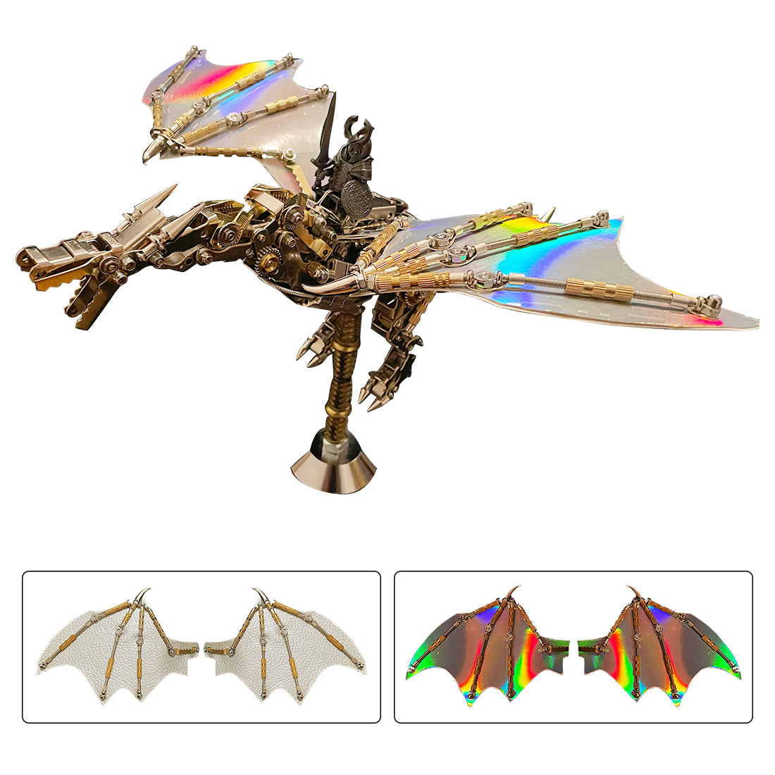 3D Metal Mechanical Steampunk Dragon Crafts DIY Assembly Model Kit Art Device-600PCS+