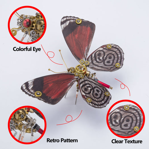 Steampunk 3D Butterfly Model Metal Puzzle DIY Assembly Kit for Kids, Teens and Adults (150PCS+)