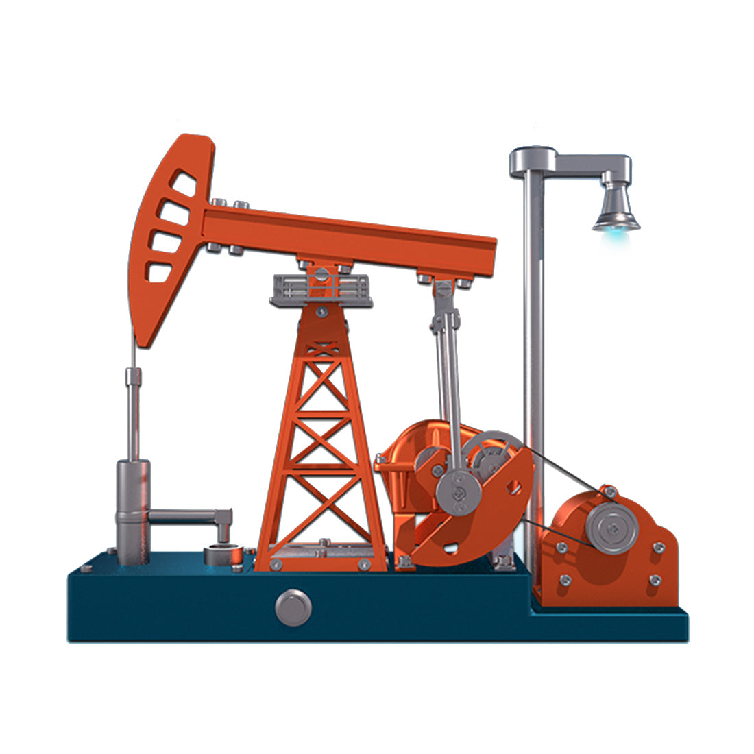 Pumping Unit that Works - Oil Pump Jack Model Kit - TECHING 3D Metal Oilfield Working Equipment with Light Oil Rig Educational Toys Collection 219Pcs