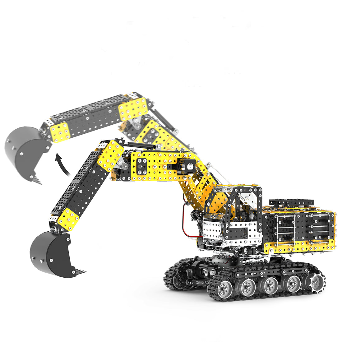 3D Metal Puzzle RC Excavator Model Kit 2.4G 12CH Metal Simulation of Alloy Excavator Construction Vehicle Model Construction-2544PCS