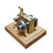 2.6cc Water-cooled Mini Gasoline Engine Model with Wooden Base - enginediy