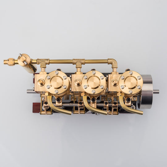 KACIO LS3-13S Steam Engine 3-cylinder Reciprocating Engine with Oil Cup Reverse Rotation Steam Model Boat