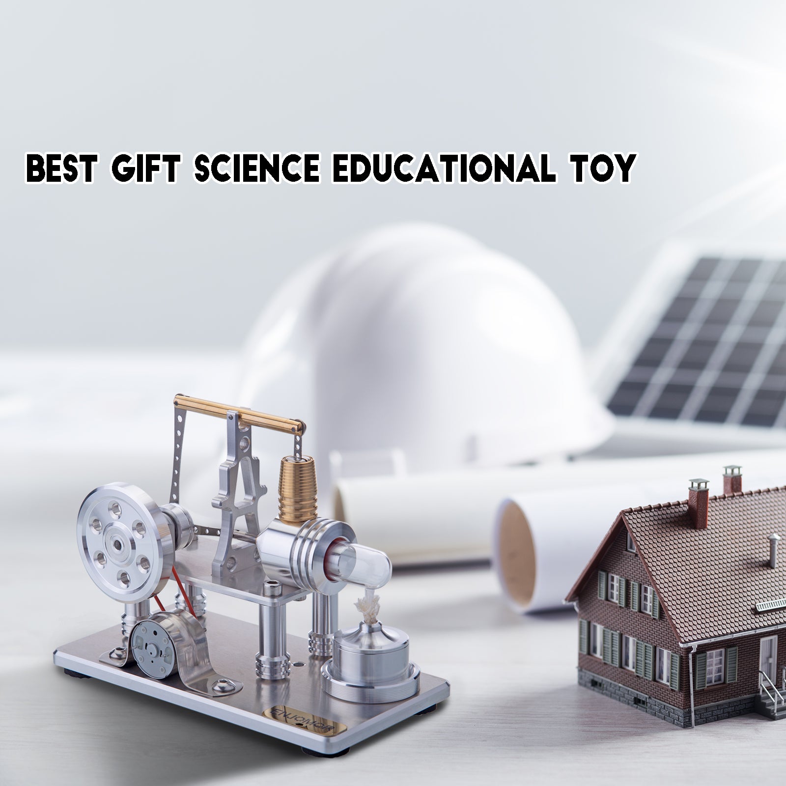 ENJOMOR Balance Hot Air Stirling Engine Electric Generator Model with LED Light - STEM Toy