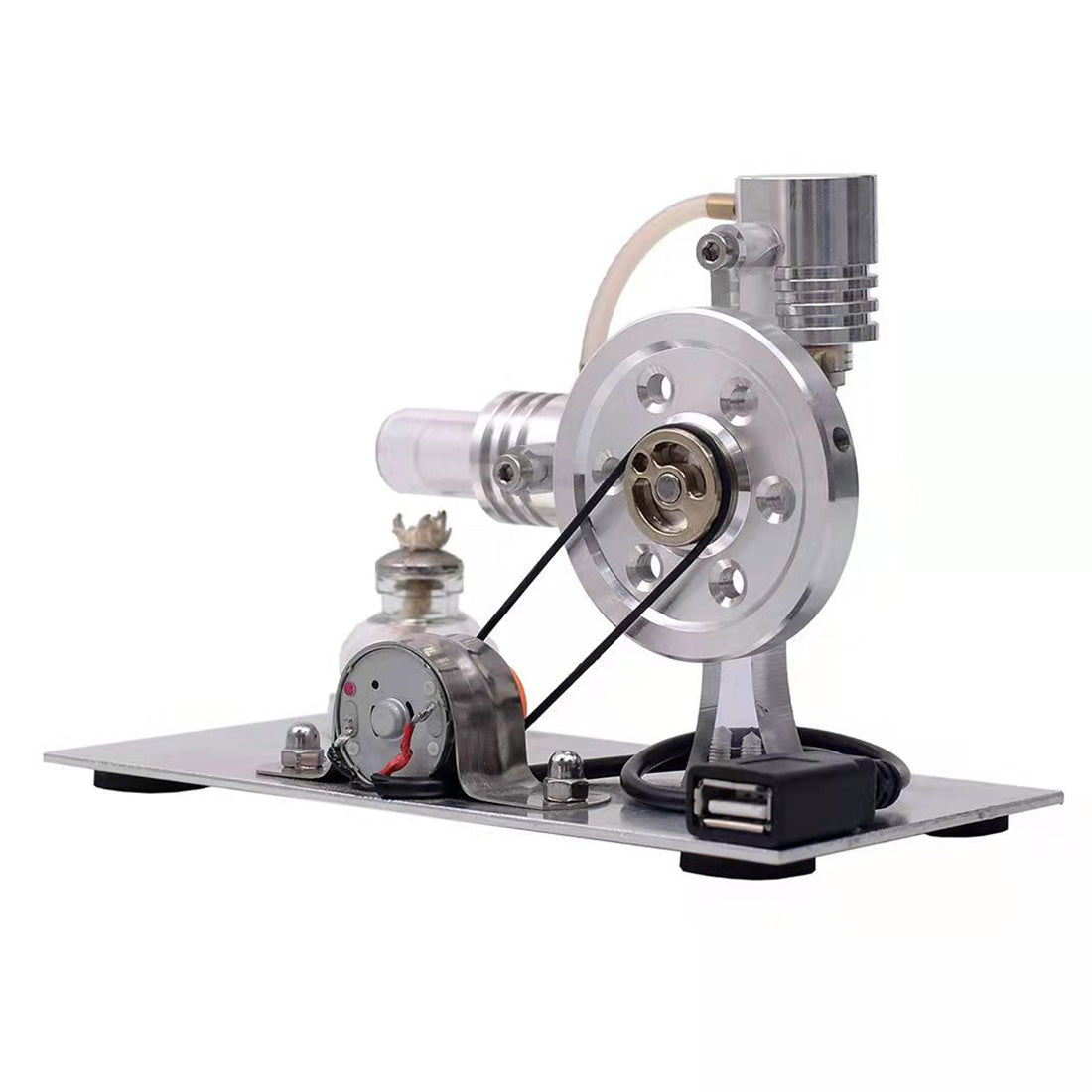 L-shape Stirling Engine Model with USB Connector and Night Light