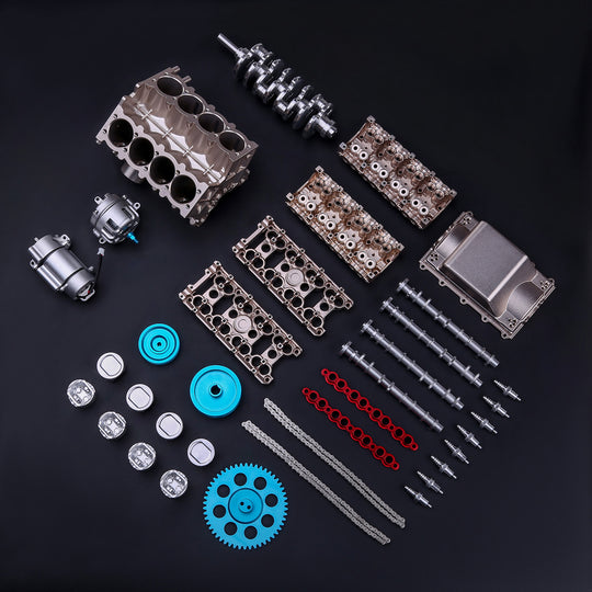 Teching V8 Engine Model Kit Metal Assembly DIY Kit 500+Pcs Mechanical Car Engine Science Experiment Physics Toy