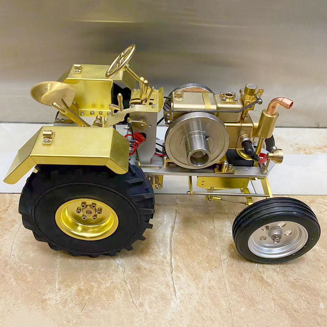 T12 Antique Roller Tractor Model with 1.6cc Mini Horizontal Single-cylinder Water-cooled Gasoline IC Engine