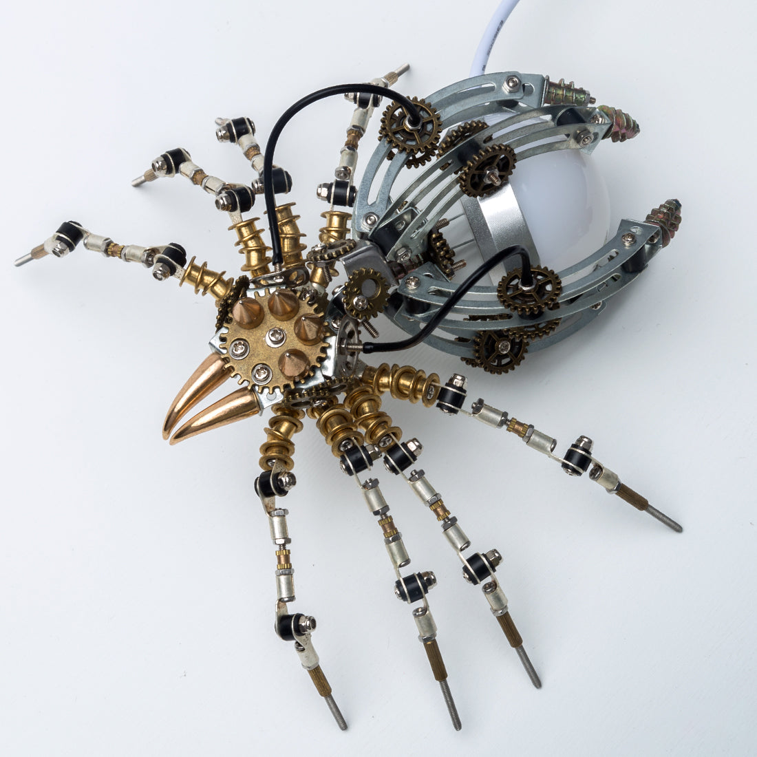 512PCS Metal DIY Assembly Toys Mechanical Spider with Lamp