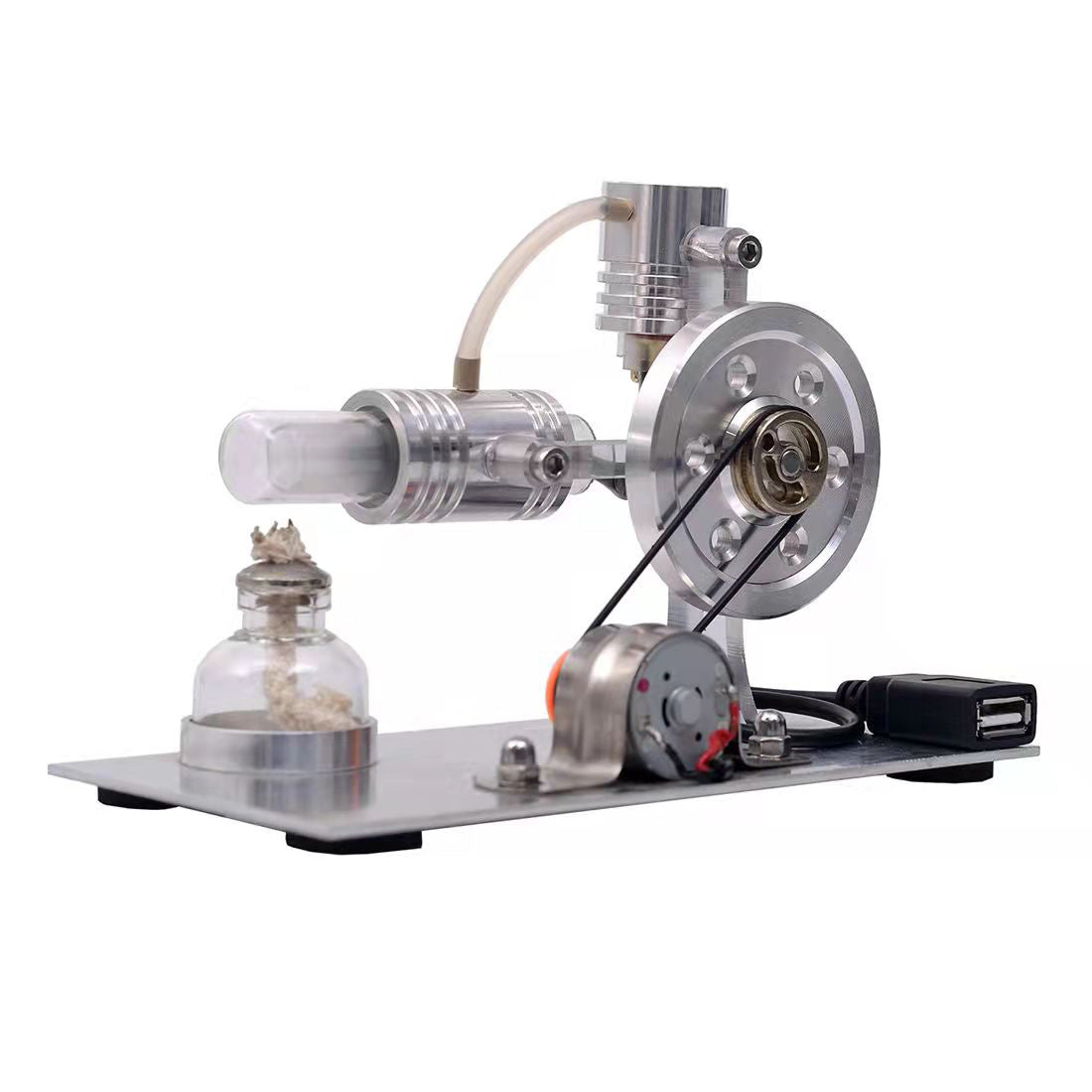 L-shape Stirling Engine Model with USB Connector and Night Light