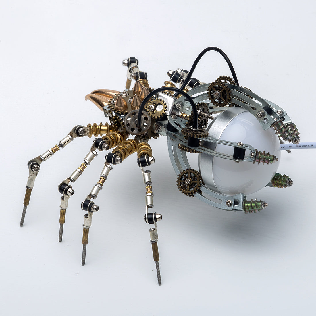 512PCS Metal DIY Assembly Toys Mechanical Spider with Lamp