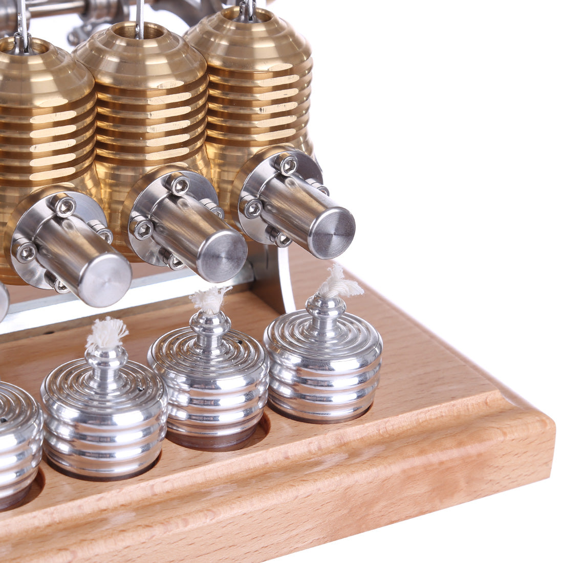 Stirling Engine Model That Works - All Metal 4 Cylinder Assembled Stirling Engine Model