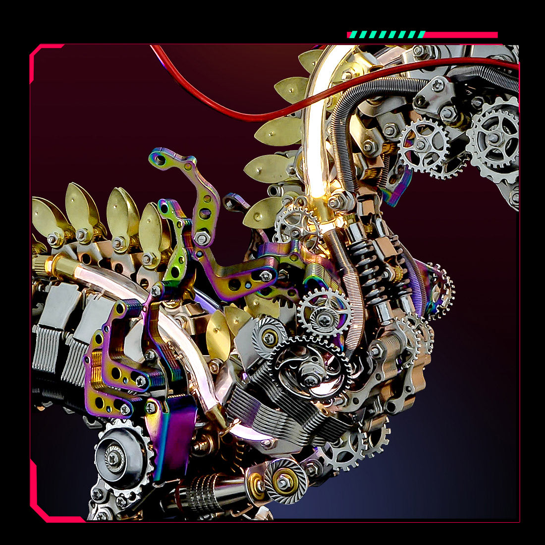 3D Metal Cyberpunk Mechanical Dragon Crafts DIY Assembly Model Kit Art Device for Kids, Teens and Adults-2030+PCS