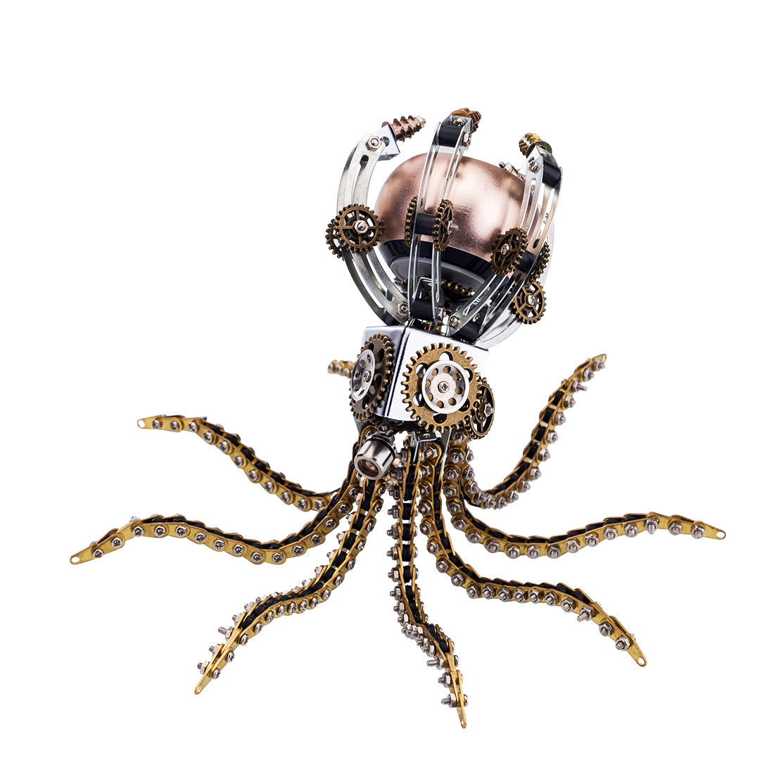 3D Metal Steampunk Galaxy Craft Puzzle Mechanical Octopus with Bluetooth Speaker Model DIY Assembly for Home Decor Creative Gift-1060PCS