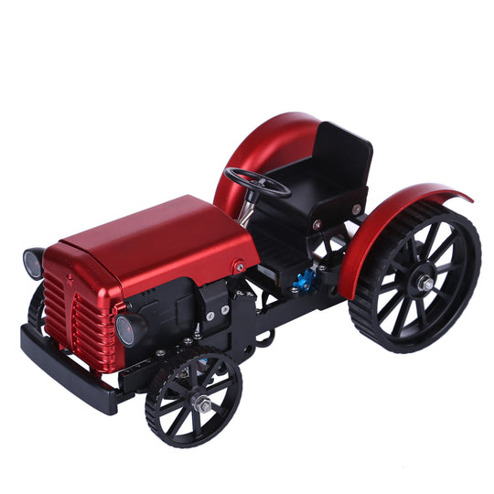 Teching Mini APP RC Tractor  Metal Romote Control Model Tractor in Red DIY Assembly Kit Educational Toy Gifts Collection - Enginediy - enginediy