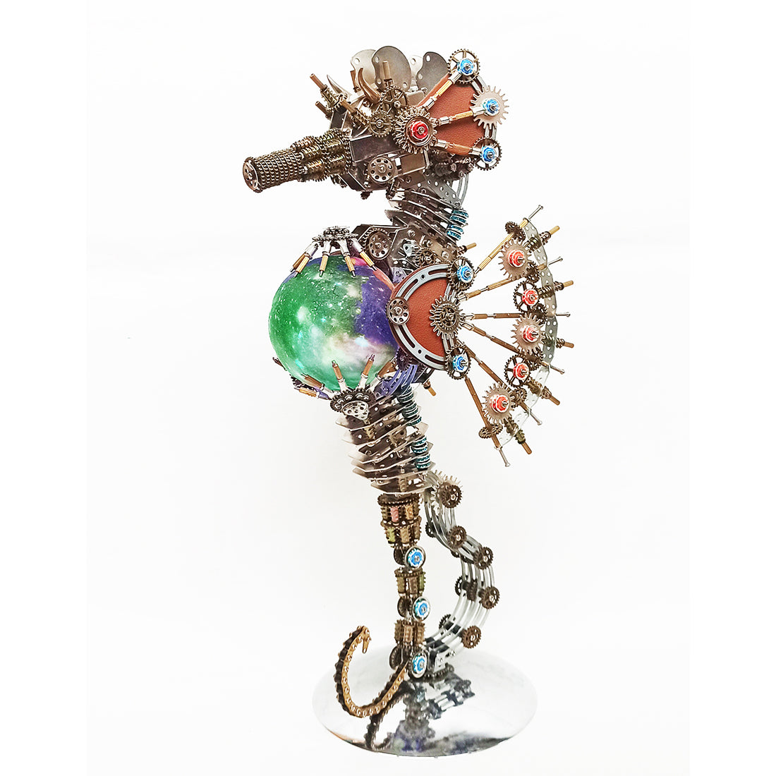 Steampunk Seahorse with Love Night Lamp DIY Metal Model Kits