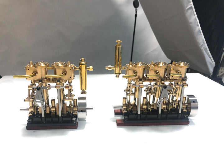 KACIO LS3-13S Steam Engine 3-cylinder Reciprocating Engine with Oil Cup Reverse Rotation Steam Model Boat