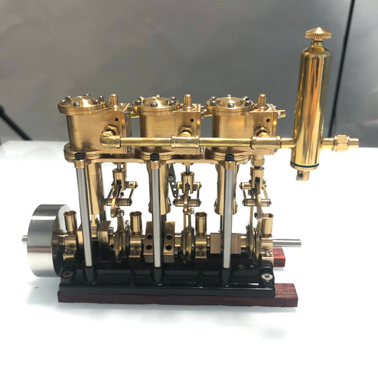 KACIO LS3-13S Steam Engine 3-cylinder Reciprocating Engine with Oil Cup Reverse Rotation Steam Model Boat