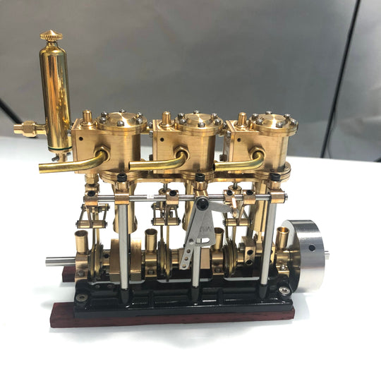 KACIO LS3-13S Steam Engine 3-cylinder Reciprocating Engine with Oil Cup Reverse Rotation Steam Model Boat